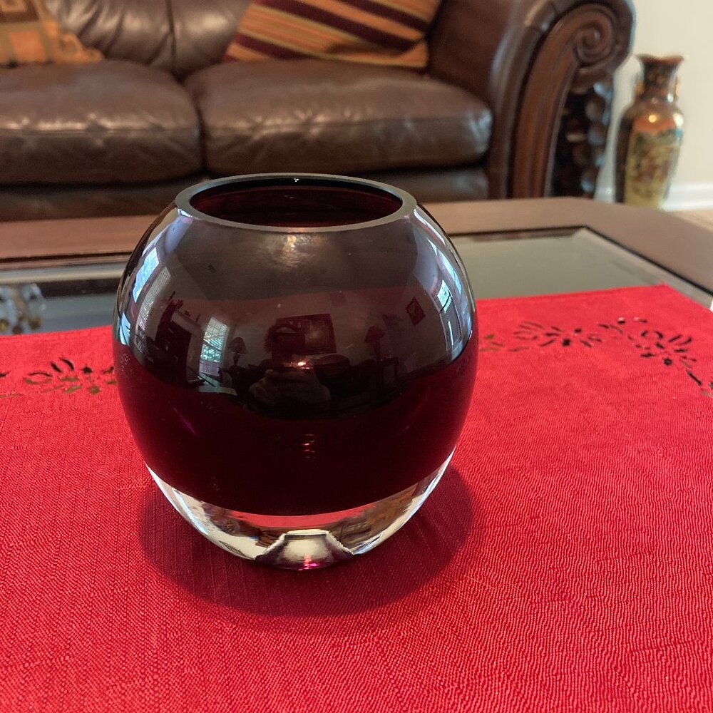 Purple Glass Candle Holder/Vase